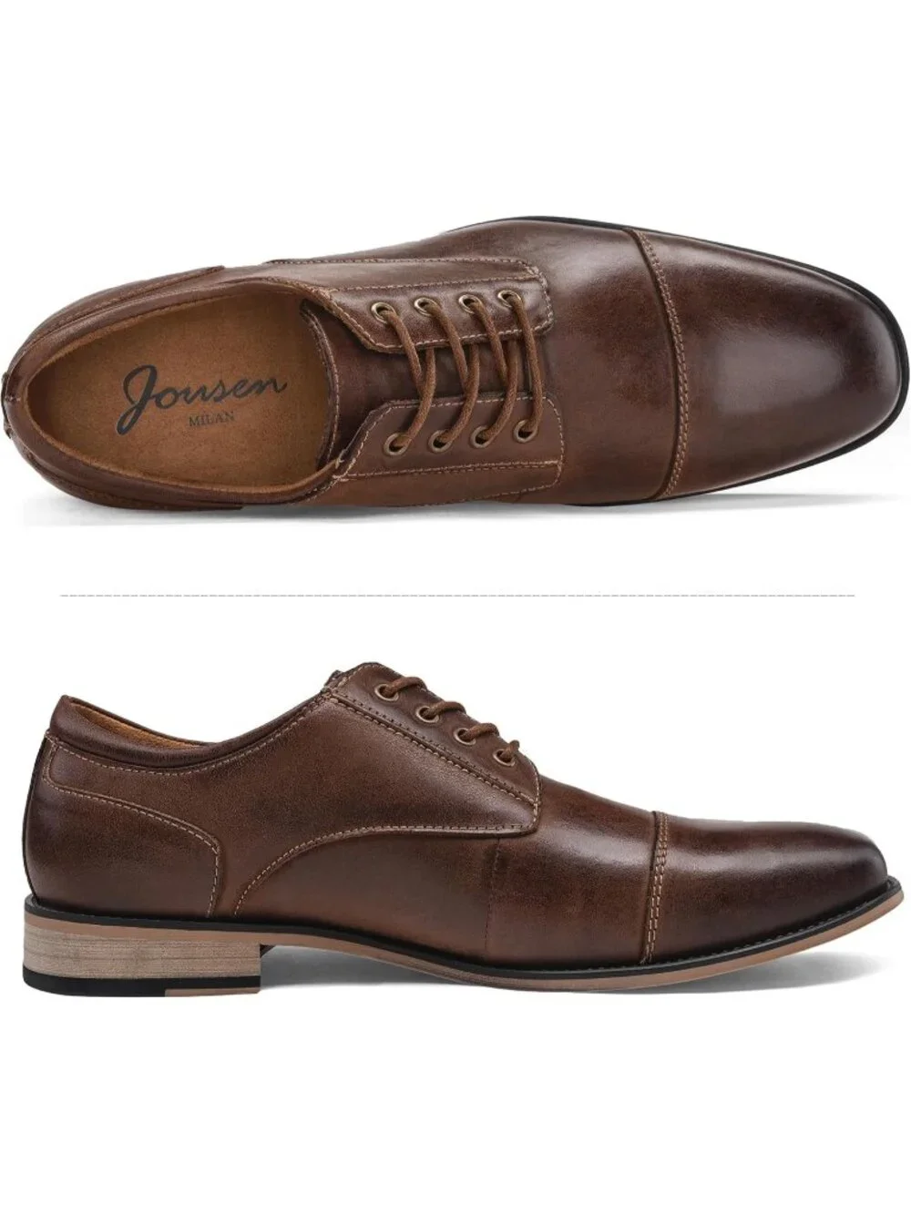 Men's Dark Brown Leather Retro Plain Formal Dress Oxford Derby Shoes Causal